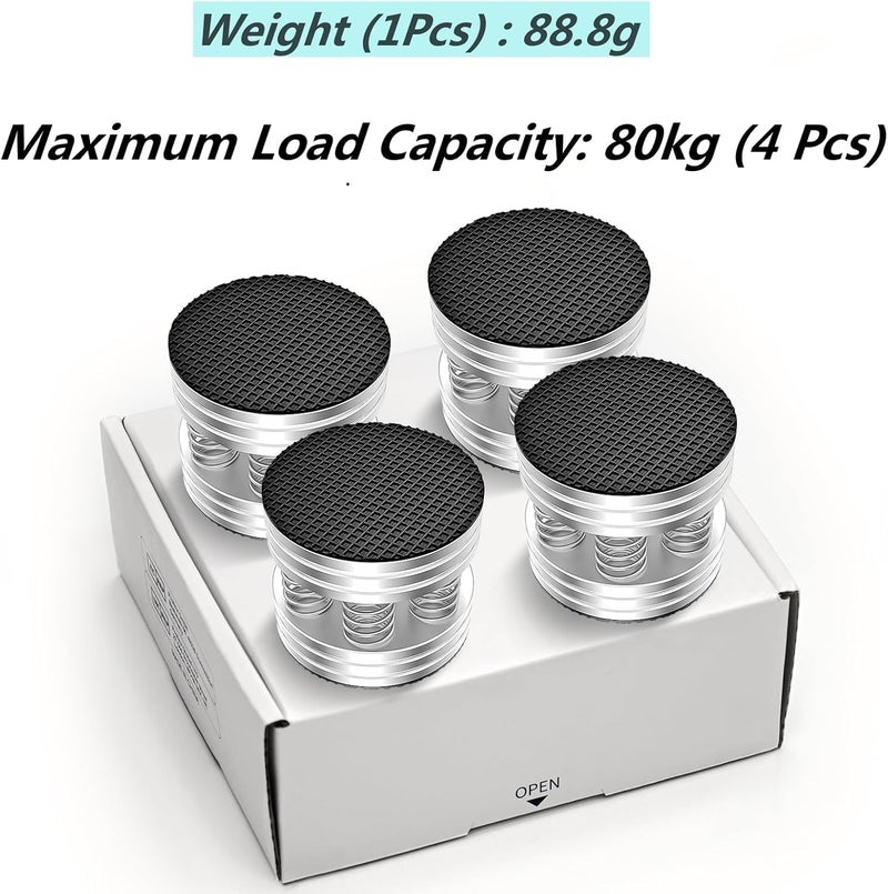 Tertullus Speaker Spikes HiFi Spring Isolation Feet Pad, 4PCS Aluminum Non-Slip Shockproof Stand Feet for Audio,Speakers, Subwoofers, Turntable DAC etc(Silver) - Image 3